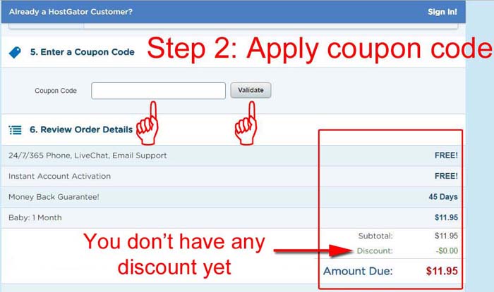 Apply coupon code at checkout page Apply Coupon Code