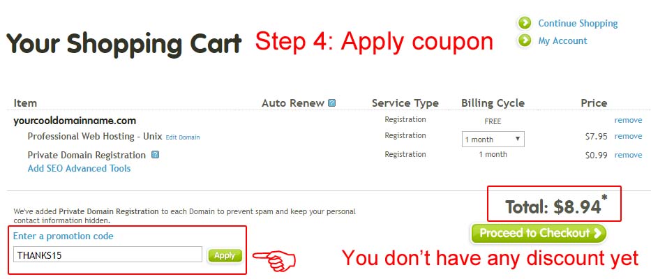 Discount coupons for register.com