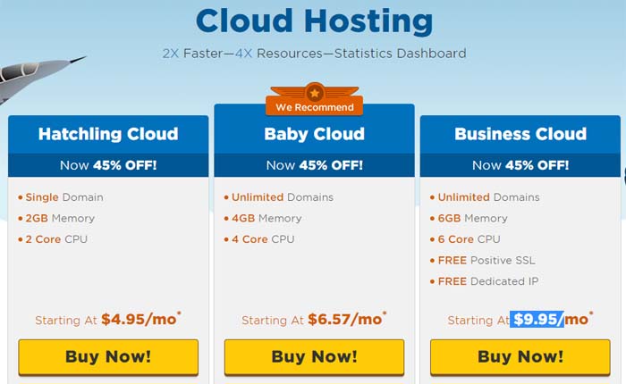 Hostgator cloud hosting - hatchling-cloud, baby-cloud and business-cloud plan HostGator Cloud Hosting Plans