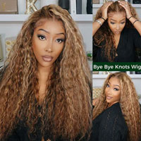 Honey Blonde Highlight Water Wave Bob Wig | Klaiyihair.com