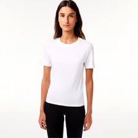Women's Cotton Blend Crew Neck T-Shirt : Lacoste Women's Cotton Blend Crew Neck T-Shirt : Lacoste