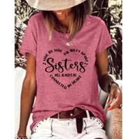 Sisters Will Always Be Connected By Heart T-Shirt | Lilicloth